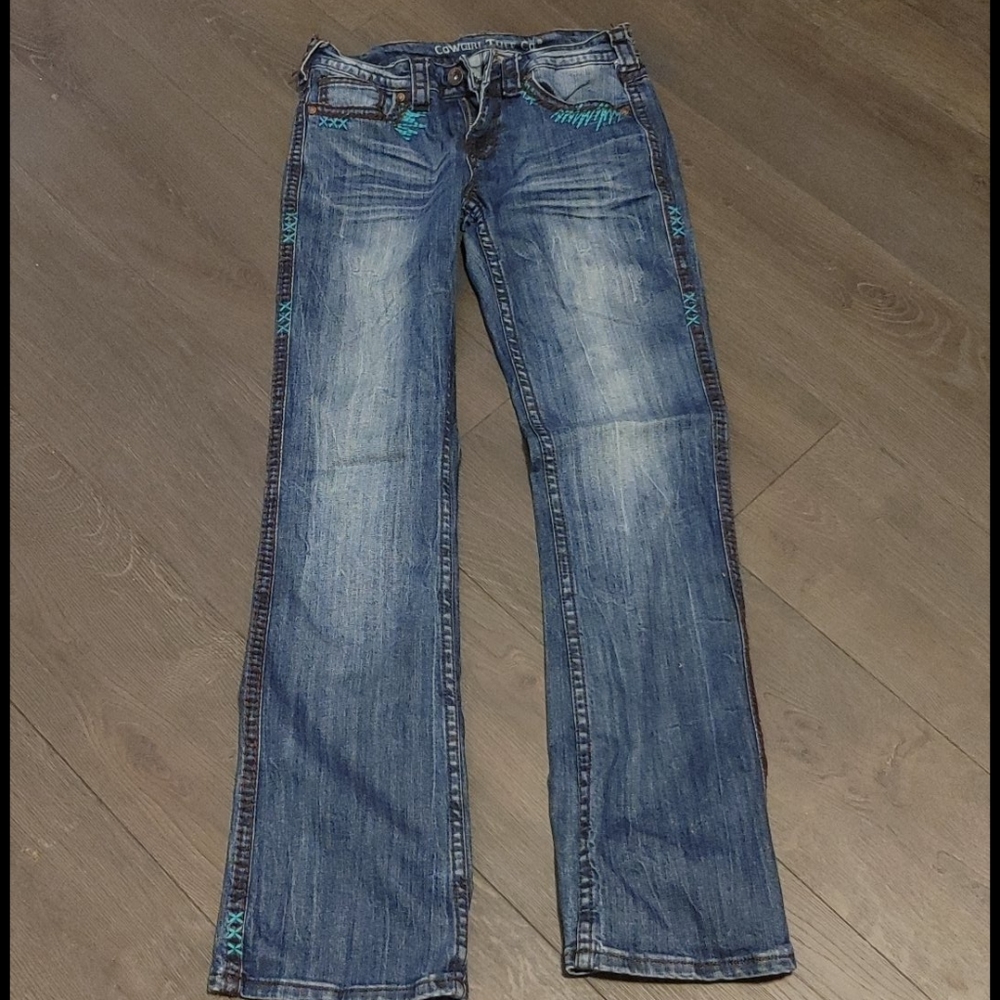 Cowgirl Tuff Western Blue Jeans
